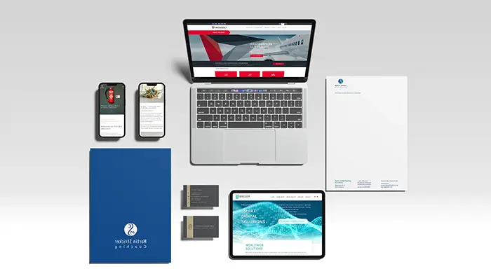Various print and media products from the external marketing agency die marketingarchitekten